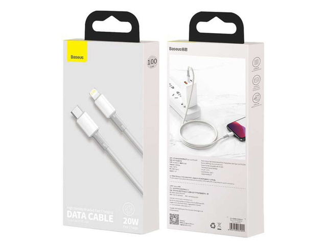 Kabel przewód Baseus USB-C Type C na Lightning PD 20W 1m White