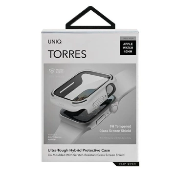 Ochranné pouzdro UNIQ Torres pro Apple Watch Series 4/5/6/SE 40mm bílá/holubičí bílá