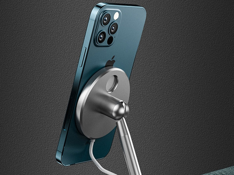 Тримач підставка для зарядного пристрою Qi MagSafe для настільного Alogy для iPhone 12 13 14 Silver