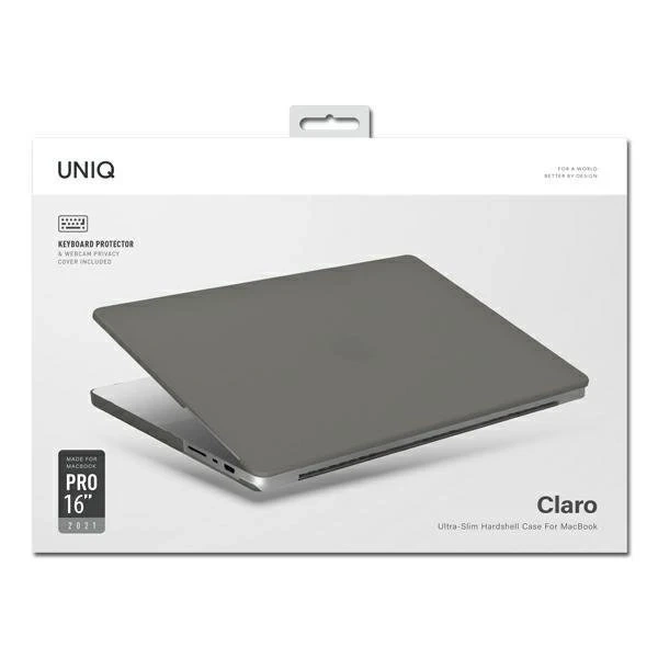 Laptop case UNIQ Claro for MacBook Pro 16" (2021) transparent grey/smoke matt gray