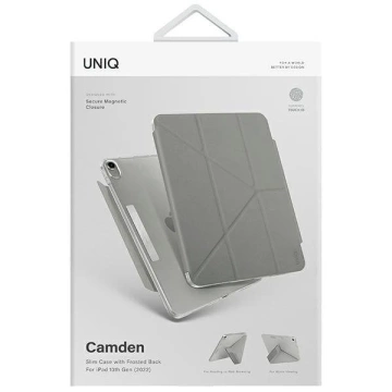 UNIQ Camden tablet case for iPad 10th gen. (2022) fossil grey/grey Antimicrobial