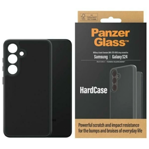 Puzdro PanzerGlass HardCase D3O pre Samsung Galaxy S24, čierne