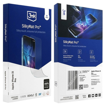 Matte Schutzfolie für den Bildschirm des Apple iPhone 15 Pro 6,1" 3mk SilkyMatt Pro
