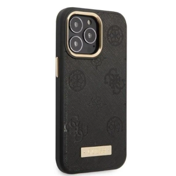 Etui Guess GUHMP13LSAPSTK до Apple iPhone 13 Pro / 13 6,1" czarny/чорний жорсткий чохол Peony Logo Plate MagSafe