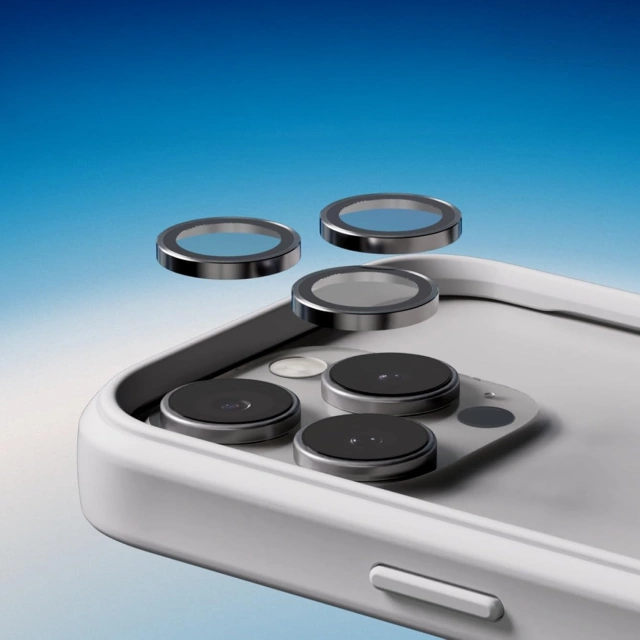 Glas für Apple iPhone 16 Pro / 16 Pro Max Kameraabdeckung Objektiv 3mk Lens Protection Pro Schwarz Schutzhülle