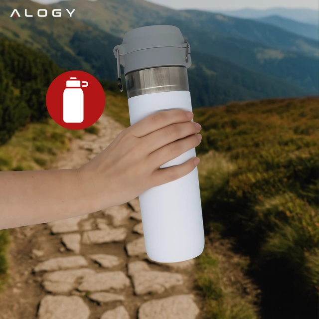 Alogy Thermos Thermos Mug ThermoGo™ 800ml Steel Leakproof Packable Travel Mug for Coffee and Tea Sports Long-lasting Warmth for Car and Backpack White
