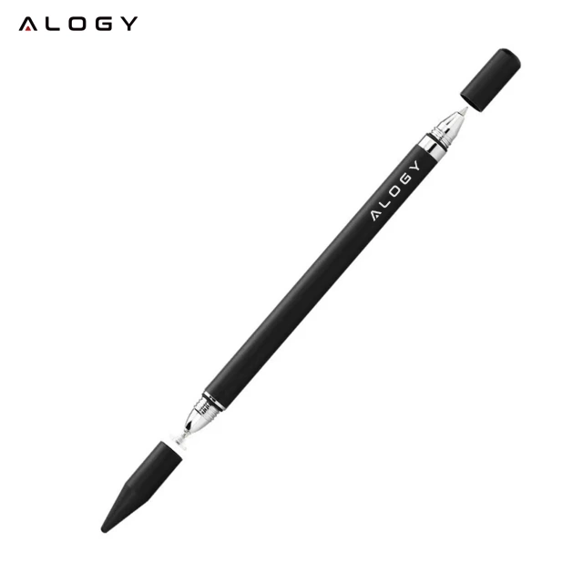 Ємнісний сенсорний стилус Alogy 2 в 1 для екрану телефону планшета з пером Black