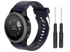 Alogy soft rubber strap for Garmin Fenix 5/5 Plus/6/6 pro navy blue