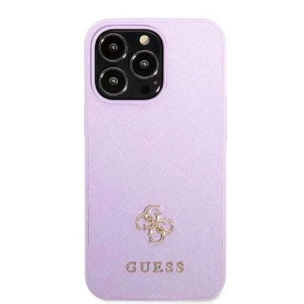 Etui Guess GUHCP13LPS4MU für Apple iPhone 13 Pro / 13 6,1" lila/lila Hardcase Saffiano 4G Small Metal Logo