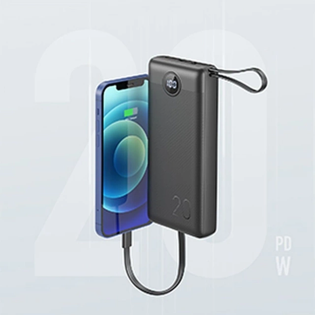 Powerbanka Externí baterie (POWER BANK) VEGER C20 - 20 000 mAh (Micro Type C Lightning 8-pin) černá W2047