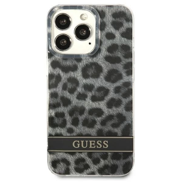 Guess GUHCP13LHSLEOK iPhone 13 Pro / 13 6,1" szary/sivé pevné puzdro Leopard