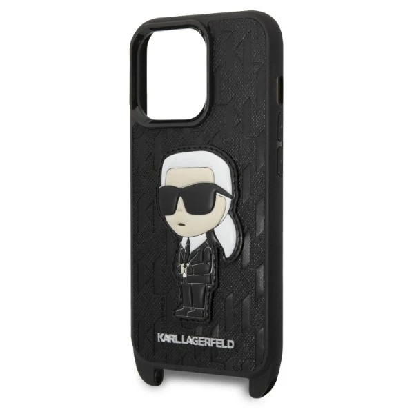 Protective phone case Karl Lagerfeld KLHCP14LSTKMK for Apple iPhone 14 Pro 6.1" black/black hardcase Monogram Ikonik Patch
