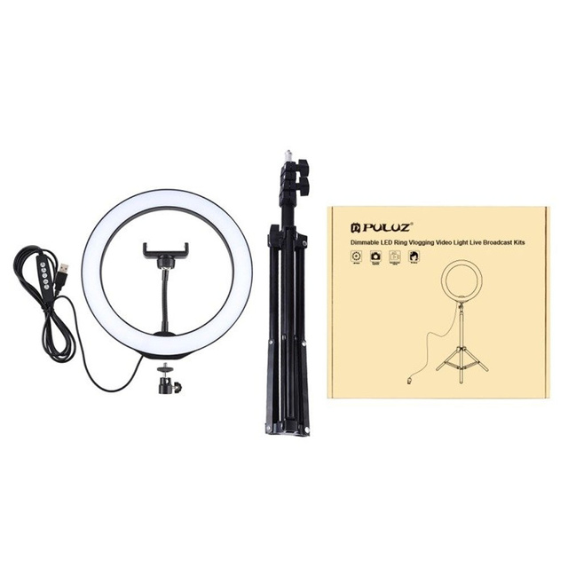 Puluz Stativ 1,1 m mit RGBW-LED-Beleuchtung 26 cm Vlog / Stream / Smartphone PKT3044