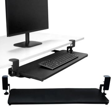 Alogy Desk Mount Mouse and Keyboard Holder Under Desk Stand Black