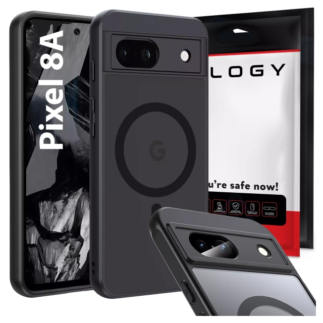 Puzdro Alogy MagSafe Hybrid Matte Case pre Google Pixel 8a, matný čierny zadný kryt MagMat