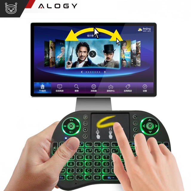 Alogy wireless mini keyboard backlit 3 colors touchpad