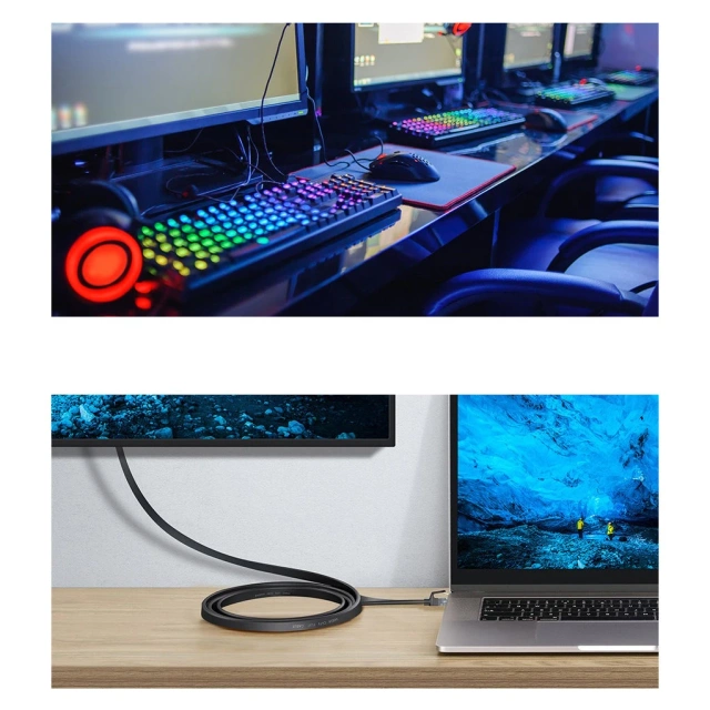 Baseus Speed Six plochý síťový kabel RJ45 1000 Mbps 1,5 m černý (WKJS000001)