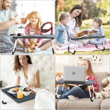 Přenosný skládací stolek na notebook Stolek na notebook pro Bed Breakfast Snídaně Stojan na notebook MacBook Black