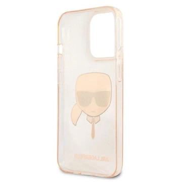 Etui Karl Lagerfeld KLHCP13XKHTUGLGO pro iPhone 13 Pro Max 6,7" pevné pouzdro Glitter Karl`s Head