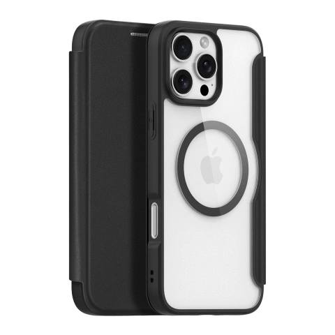 Etui do iPhone 16 Pro Dux Ducis Skin X Pro MagSafe Klapka Czarne
