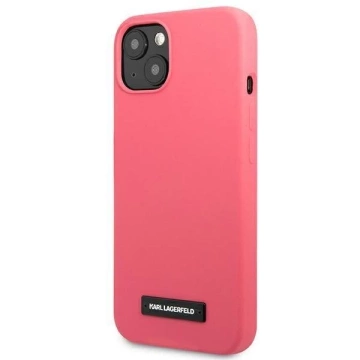 Karl Lagerfeld KLHCP13MSLMP1PI iPhone 13 6,1" pevné puzdro fuksja/fuchsiová silikónová plaketa
