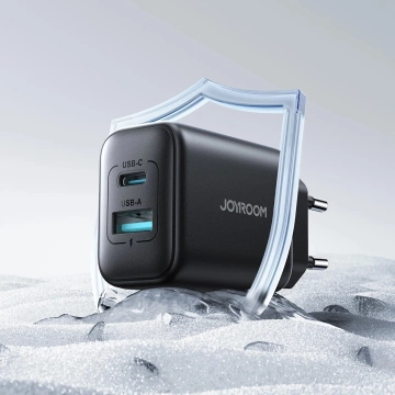 Síťová nabíječka Joyroom USB-C / USB-A 25W SFC / PPS / PD - Černá