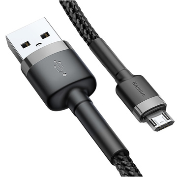 Baseus Cafule Micro-USB 2.4A nylonový kábel 100 cm čierny/sivý