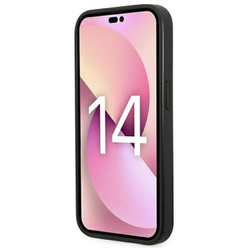 Handyschutzhülle Karl Lagerfeld KLHCP14LSAPKHK für Apple iPhone 14 Pro 6.1" schwarz/schwarz Hardcase Saffiano Karl`s Head Patch