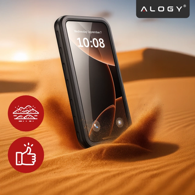 Etui Wodoodporne do Samsung Galaxy A56 5G 2025, Pancerna Obudowa 360° z Przezroczystym Tyłem, Alogy HydroArmor™ IP68 Case – Czarne