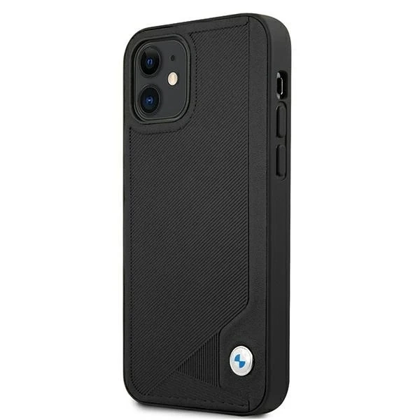 BMW BMHCP12SRCDPK Phone Case für Apple iPhone 12 Mini 5.4" schwarz/schwarz Hardcase Leather Deboss