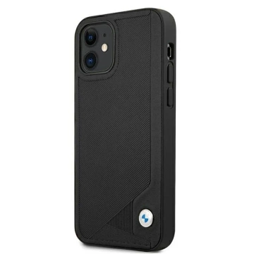 BMW BMHCP12SRCDPK Phone Case für Apple iPhone 12 Mini 5.4" schwarz/schwarz Hardcase Leather Deboss