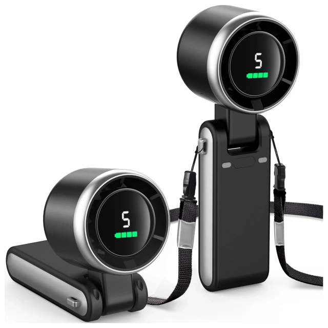 Schreibtischventilator, Standventilator, kleiner Umwälzventilator mit Clip, kabelloser Handventilator, 500 mAh, USB-C, Alogy White