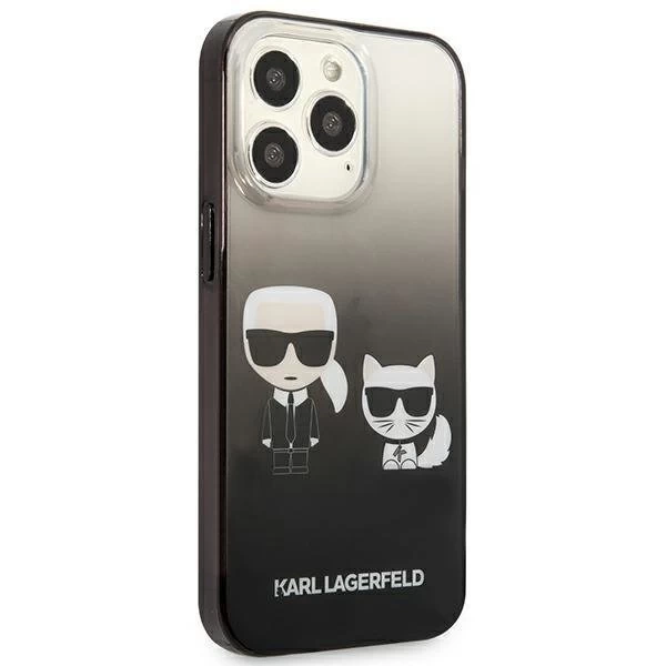 Karl Lagerfeld KLHCP13LTGKCK iPhone 13 Pro / 13 6,1" pevný obal černý/černý Gradient Ikonik Karl