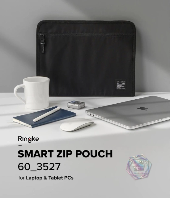 Ringke Smart Zip Pouch univerzálne puzdro na notebook, tablet (do 13''), stojan, taška, organizér, béžová