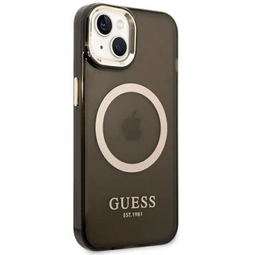 Etui Guess GUHMP14MHTCMK pro Apple iPhone 14 Plus 6,7" černý/černý pevný obal Gold Outline Translucent MagSafe