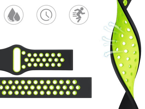 Gumowy Uniwersalny pasek sportowy Alogy soft band do smartwatcha 22mm Czarno-żółty