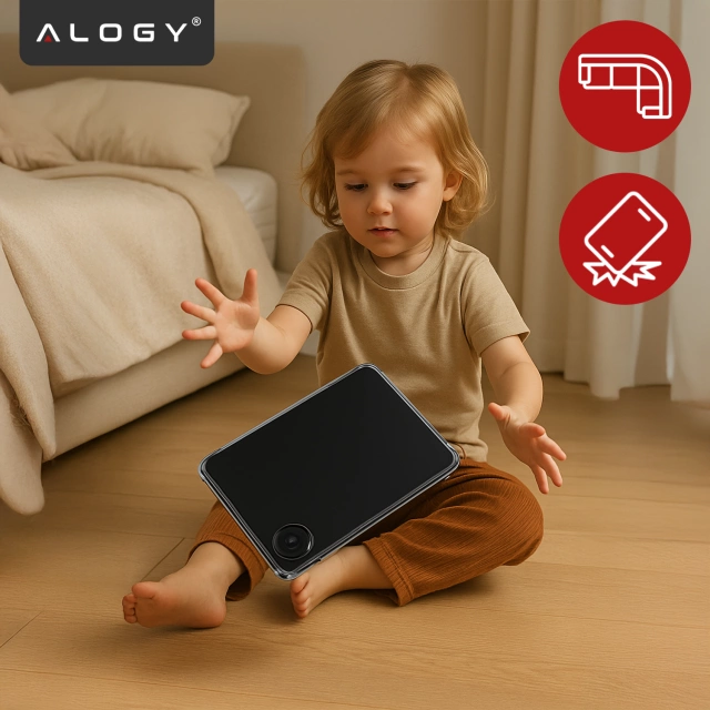 Etui do Redmi Pad SE 8.7" Przezroczyste, Ochronne, Hybrydowe, Wzmocnione Narożniki, Smukłe i Lekkie, Alogy FlexiShield™ + SZKŁO HARTOWANE