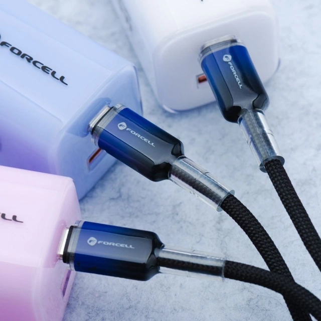 Kabel USB-C – USB-C 60W Forcell F-Energy Gradient 1 m C354 czarny