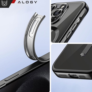 Чохол MagSafe для iPhone 15 Pro Glamour Luxury Cover Slim Ring Alogy Black Transparent Glass