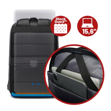 Vodotesný batoh Bange 26L na notebooky do 15,6" – priestranný a pohodlný, odolný a priedušný, do mesta aj na cesty, do práce a lietadla, unisex – čierny