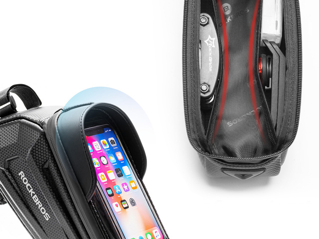 Чохол-сумка велосипедний кошик тримач телефону на рамі RockBros B68 Black