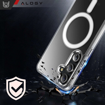 Puzdro pre Samsung Galaxy S23 FE Plus Mag Safe Hybrid Case Zadný kryt krytu Anti-Shock Clear Alogy Transparent