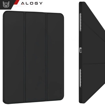 Ochranné puzdro s držiakom na stylus pre Apple iPad Air 13" 2024/2025, iPad Pro 12.9" 2018-2022, puzdro na tablet Alogy Book Cover Case, čierne