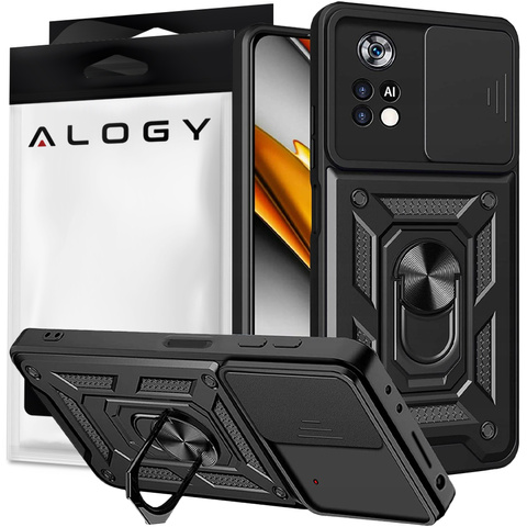 Pouzdro Alogy Camshield Stand Ring s krytem fotoaparátu pro Xiaomi Poco X4 Pro 5G