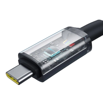 Kábel Baseus Crystal Shine 100W USB-C na USB-C, 1,5 m 20 GB (čierny)