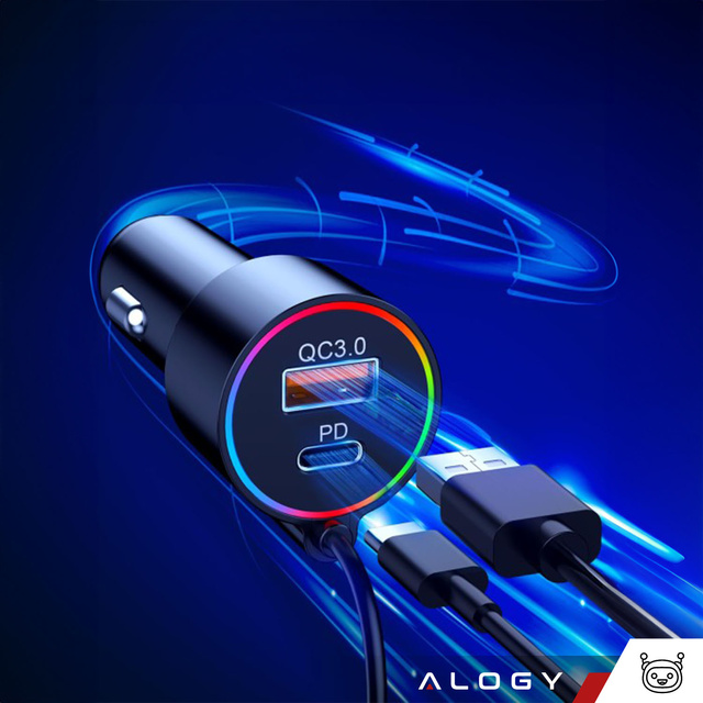 Bluetooth Audio FM MP3 BT Sender Schnelles USB-Autoladegerät QC 3.0 USB-C Typ C PD für Alogy Car