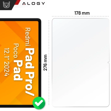 Загартоване скло для Redmi Pad Pro / Poco Pad 12.1" 2024 Alogy Heavy Pro ™️