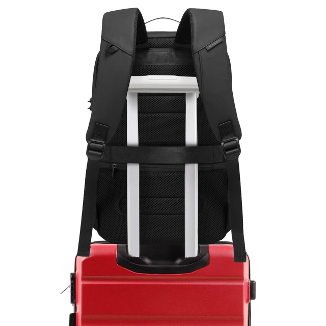 Bange wasserdichter Rucksack für 15,6-Zoll-Laptop, Stadtreisender, 45 x 30 x 16 cm, für Arbeit, Flugzeug, Herren, Damen, mit USB-Anschluss Schwarz