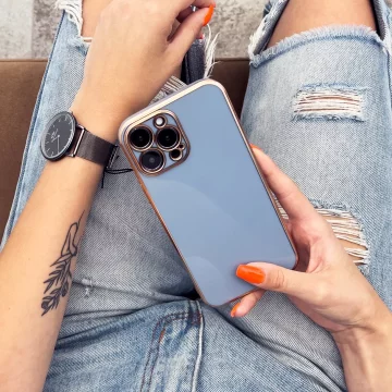 Lighting Color Case pro Samsung Galaxy A73 5G zlatý rámeček gelový kryt modrý
