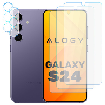 Загартоване скло для Samsung Galaxy S24 3x захисне покриття для екрану 2x Camera Lens Lens Pro 9H Alogy Glass Set